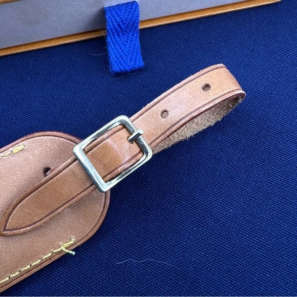 AUTHENTIC Vachetta Leather Luggage tag and loop. - Picture 3 of 5